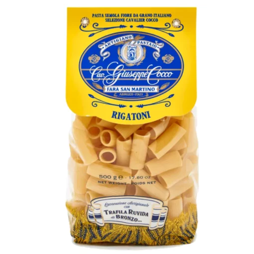 Pâtes italiennes rigatoni giuseppe cocco, pâtes italiennes rigatoni, pâtes italiennes haut de gamme, rigatoni 500gr