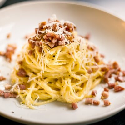 recette de la véritable pate alla carbonara, véritable recette des pâtes à la carbonara